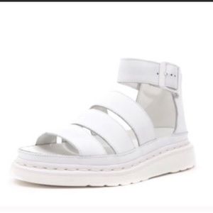 Dr Martens Clarissa White Platform Sandals